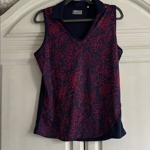 Callaway Navy and Red Sleeveless Golf Top